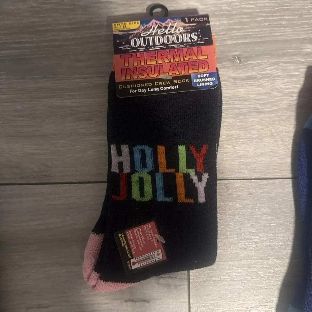 Hello Outdoors 5 thermal insulated cushioned crew sock shoe size 4–10